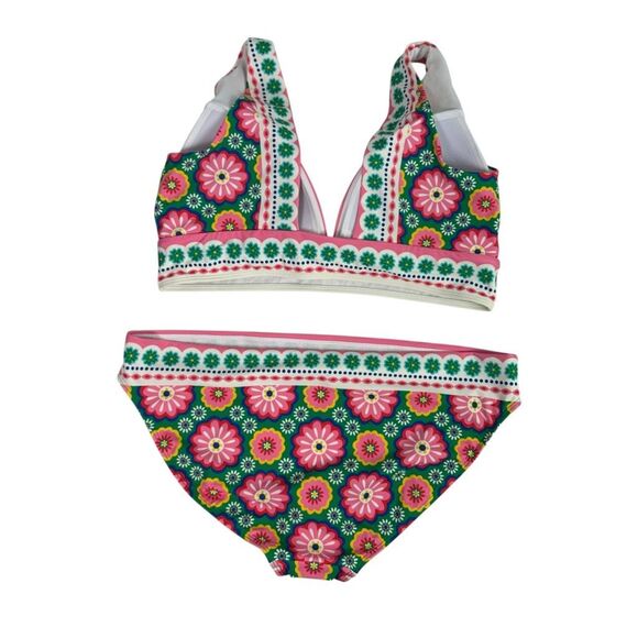 Boden Porto Bikini Bottom and Top size 16-18 Multi Flower Tile - Picture 4 of 12